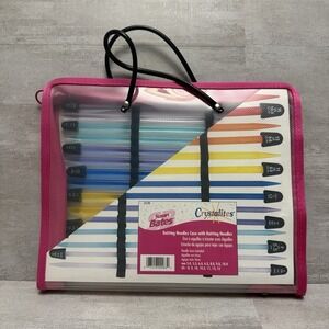 New Susan Bates‎ Crystalites Knitting Needles Set Includes Case & 7 Needle Sizes